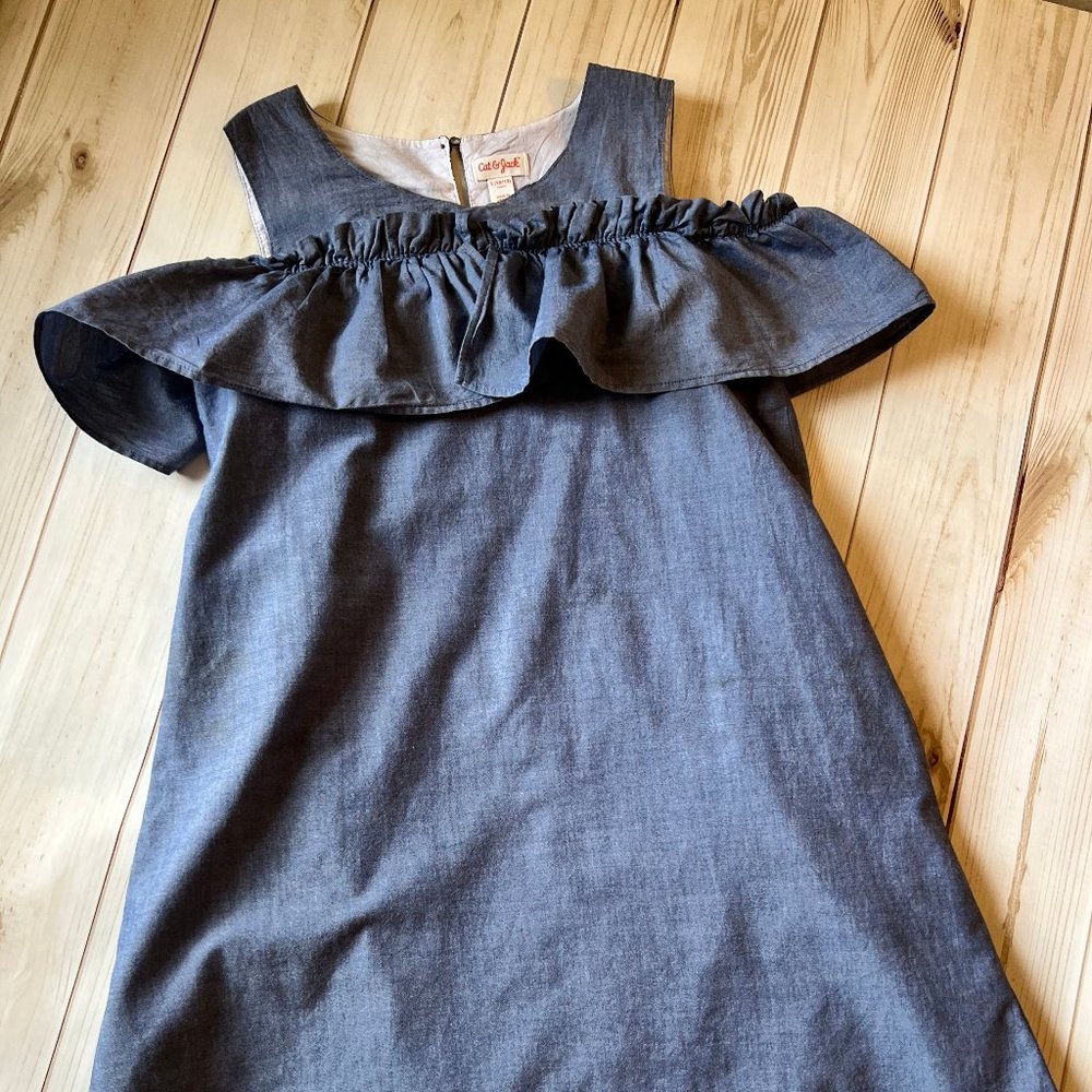 Cat & Jack Chambray Ruffled Dress